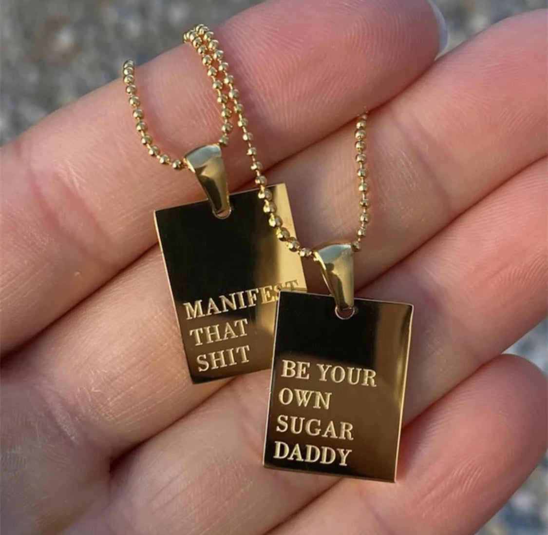 Gold plated affirmative necklaces